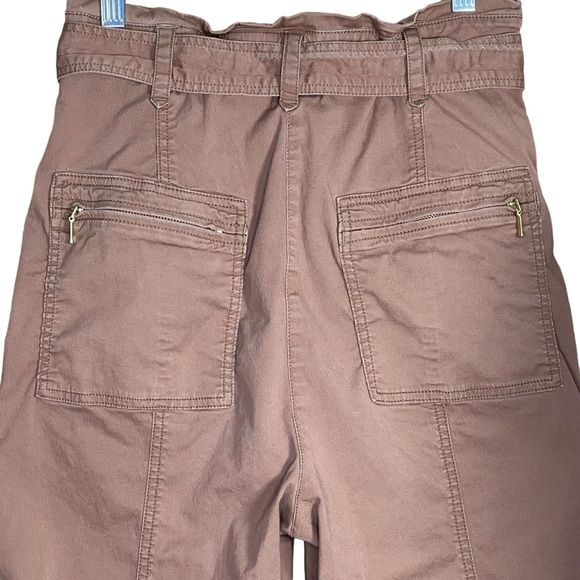 Anthropologie High Rise Pants With Paper Bag Waist & Embroidered Pockets Size 4 - Picture 6 of 13